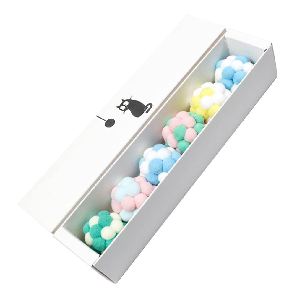 Buy ULTECHNOVO 6Pcs Cat Ball Toy Cat Kitten Soft Fluffy Pompon Balls