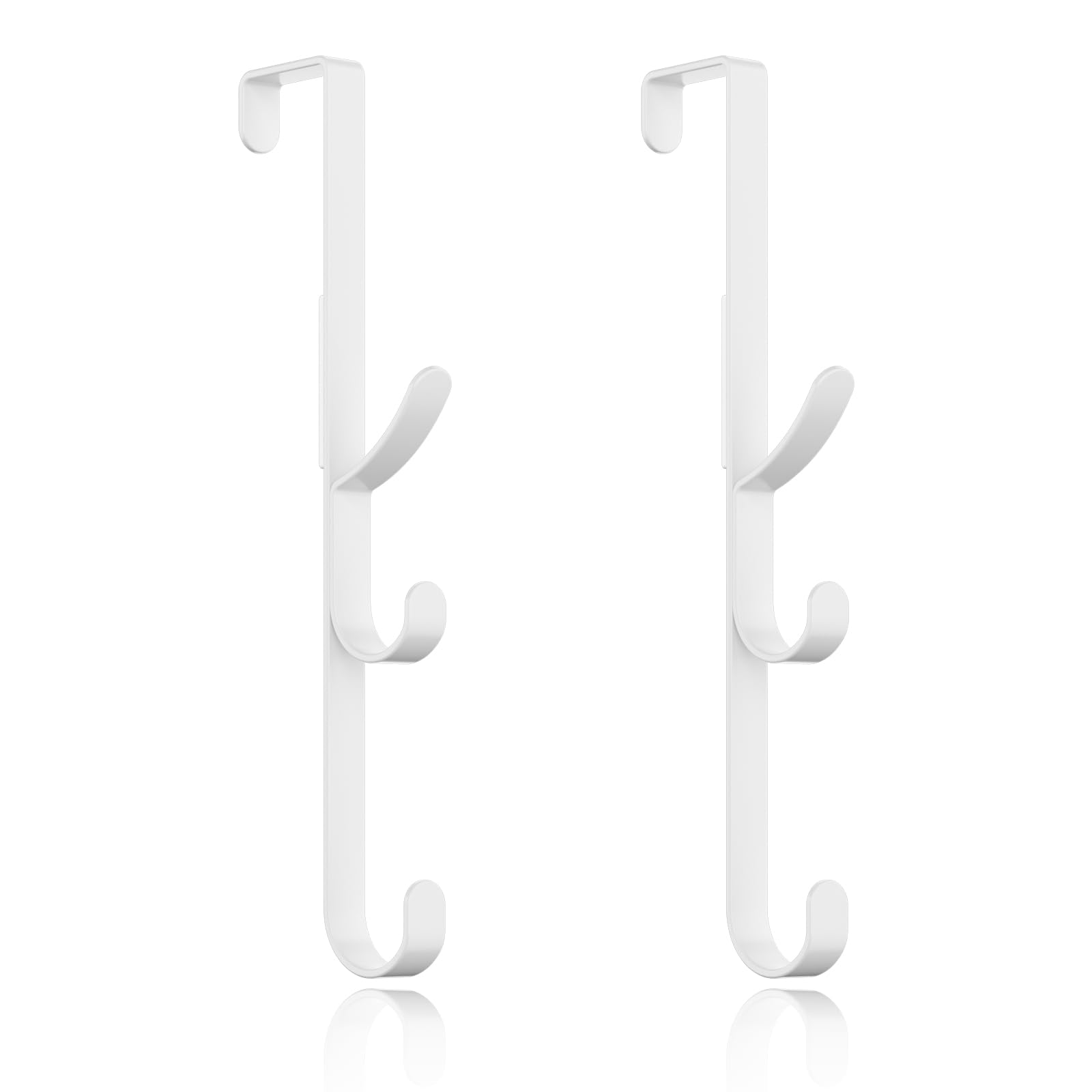 Photo 1 of Over the Door Hooks hanger,over the door towel hook Organizer hanging for coat clothes backpack hat purse Metal Towel Rack Back of Shower for Bathroom,Dorm,Bedroom,Kitchen,Office Closet (White-2Packs)