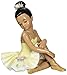 Cosmos 10123 Fine Porcelain African American Ballerina in Yellow Dress Figurine, 4-Inch