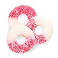 Baby Shower Sour Gummy Ring Bulk Candy Boy or Girl, Two Flavors, Sour Pink Lemonade or Sour Blue Raspberry - 2.2 Pound Bag Gummies (Pink)