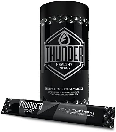 Thunder Energy Sticks - Water Enhancer Boosts Natural Energy High in Antioxidants Sugar Free Aronia Berry Green Tea Extract