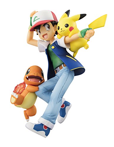 Megahouse Pokemon: Ash Ketchum & Pikachu & Charmander GEM PVC Figure