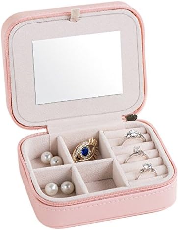 Small Portable PU Leather Travel Jewelry Box Storage Display Organizer Case for Earrings Necklace Rings