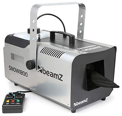 Beamz Snow 1800 Machine À Neige - 1800W , Effet Flocons De Neige Très Réaliste , Réservoir 2,5L , Télécommande Filaire 3M , Ne Laisse Pas De Traces Au Sol , Ambiance Hivernale , Débit Puissant