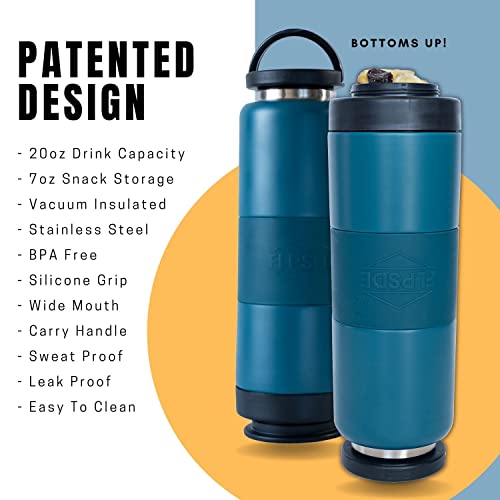 FLPSDE Vacuum Insulated Water Bottle with Builtin Storage Compartment