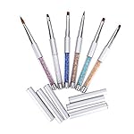 Makartt 6PCS Sable Brush Kolinsky Acrylic Nail Brush UV Gel Nail Brush Pen Set with Roll Up Bag