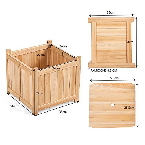 COSTWAY Blumenkasten Hochbeet Holz, Blumenbeet Blumentopf klappbar, Pflanzenbeete Blumentrog faltbar, Pflanzkasten… – Bild 6
