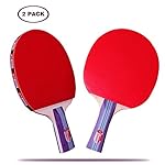 Professional Table Tennis Rackets Ping Pong Paddles Tennis Set with Carry Case (2PCS)