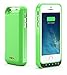 PowerBear iPhone 5SE / 5S / 5C / 5 Extended Rechargeable Battery Case [4000mah] Built in USB Power Bank Capacity (Up to 2.5X Extra Battery) - Green [24 Month Warranty and Screen Protector Included]