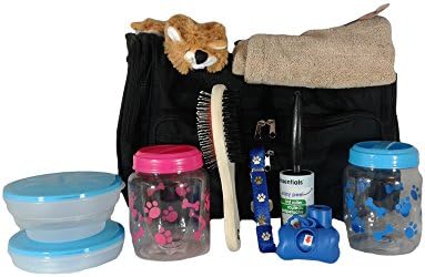 Jomo Gear Dog Travel Bag - Prepacked Duffel Bag Includes 10 Other items … (18x12x12, All Black)