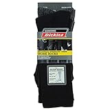 Dickies Men's 3 Pack Industrial Strength Crew Work Socks (Black, 6-12)
