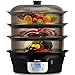 COSTWAY Food Steamer Vegetable Steamer 3 Tier Stackable Baskets 20 Quart Capacity 1000W Fast Heat-Up Timing, Automatic Shut Off, Appointment Electric Pot Cooker w/Food Tray