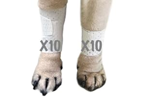 PawFlex Basic Leg Bandages for Dogs, Cats, Pets -First- aid Non Adhesive Fur Friendly, Soft Stretch Wound Care, hot Spots, Fungus, Adjustable Fastening Strap Value Pack (Medium 20-Pack)