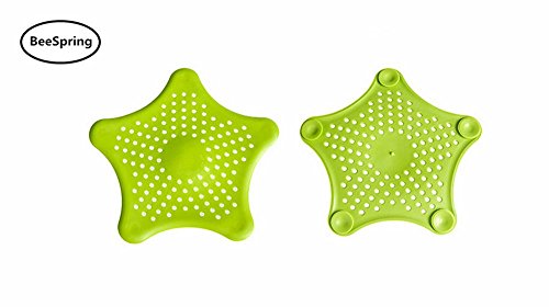 Shower Drain Hair Catcher, BeeSpring Starfish Shaped Strainer Drain Protector for Kitchen and Bathroom 2PCS randam color