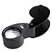 Insten Pocket Size Illuminated Magnifier Jewel Loupe with 40X Magnification Dual LED Light for Fine Art Inspection, Sapphire, Stone, Diamond, Gems, Ruby, Emerald, Pearl, Jade, Crystal, Porcelain