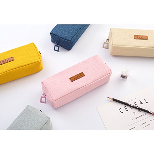 iSuperb Cotton Linen Pencil Case Student Stationery Pouch Bag Office Storage Organizer Coin Pouch Cosmetic Bag