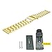 DEALELE Bands Compatible with Samsung Galaxy Watch 46mm / Galaxy 3 45mm, 22mm Stainless Steel Metal Replacement Strap for Huawei Wacth GT5 / GT5 Pro / 4/4 Pro / GT4 / 3/3 Pro / GT3 46mm (Gold)