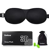 kimkoo® 3D Sleep Mask-Contoured & Comfortable Eye Mask for Sleeping with Adjustable Strap&with Ear Plugs and Carry Pouch for Traveling,Blindfold&Eye Cover