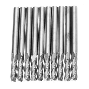 Generic 10Pcs 3.175Mm Shank 4 Flute End Mill Cutter Spiral Carbide Cnc End Mill Drill Bit