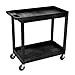 Luxor 32" x 18" Tub Storage Cart 2 Shelves - Black, (EC11-B) primary
