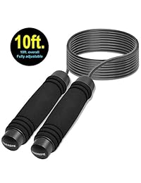 TOBREFE Jump Rope Speed Skipping Rope Tangle-  Jumping Skip Rope for Men, Women, Adult Adjustable to All Heights for Workout, Crossfit, Fitness, WOD, Outdoor, MMA & Boxing Professional Training