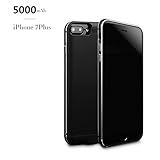 iPhone 7 Plus Battery Case,Kattiettery 5000mAh External Battery Backup Charger Case Pack Power Bank for iPhone 7 Plus (5.5 inch-Black)