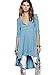Urban CoCo Women's Half Sleeve High Low Loose Casual T-Shirt Top Tee Dress (X-Large, Blue)