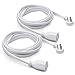 Single Outlet Extension Cord (12 Feet - 2 Pack - White)