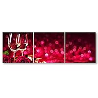 signwin-3 Piece Canvas Wall Art-Romantic Red Wine-Canvas Prints Home Artwork Decoration for Living Room,Bedroom - 12