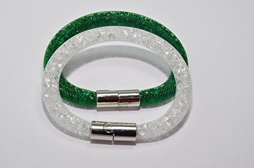 Luxe+Design Stardust Bracelet Green and White Michigan State University MSU Spartans Sports
