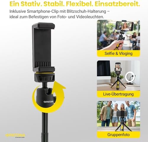 Treppiede estensibile fino a 30 cm per smartphone e fotocamera, con clip per smartphone, iPhone o altro treppiede per cellulare, realizzato con una combinazione di plastica robusta e alluminio — foto 2 di 8