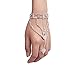 StillCool Rhinestone Crystal Hand Chain Bracelet with Ring Attached Bangle Jewelry Slave Chain Link Finger Ring Bracelet