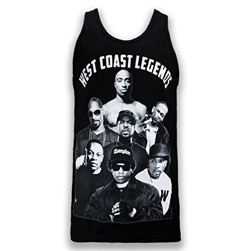 NEW Men Tupac Snoop Dog Death Town Tank Top West Coast Legends CA Rappers M-3XL (2XL, Black)