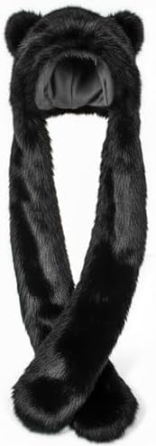 3 in 1 Plush Cat Ears Hat with Mittens and Scarf Faux Fur Hood LATTEMARMALATTE Cute Cat Ears Winter Hat, 3 in 1 Plush  main image 4