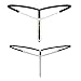 Nightaste Women Lace G-String Panties 2-6 Pack Assorted Bow-Knot T-Back Lingerie Thongs (One Size, 2Black)