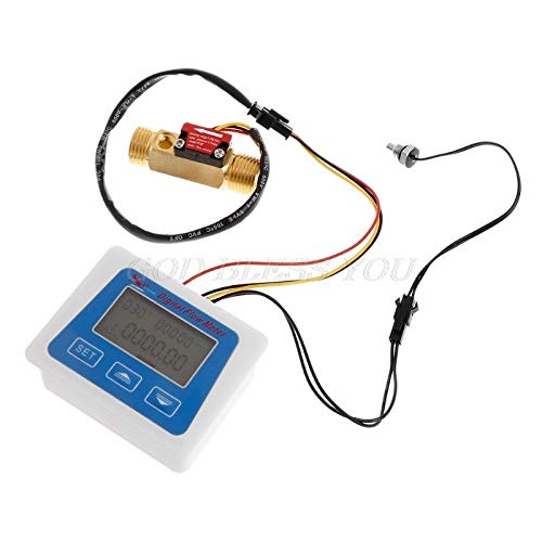 Flow Meters - Digital Flow Meter Water Flowmeter Temperature Time Record With G1 2 Sensor - Thermometer Brass Victor Sanitary Auto Cooling Welder Totalizer Controller Adult Pool Infinity Visual