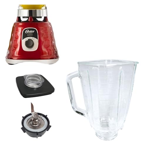 Jarra de Vidro com Tampa para Liquidificadores Osterizer Clássicos e Lâmina Arraste Conjunto Completo