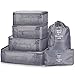 Travel Packing Cubes VAGREEZ Travel Luggage Organizers Packing Cubes with Laundry Bag (Light Grey)