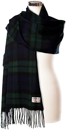 Edinburgh 100% Cashmere Scottish Tartan Multicolor Stole Black Watch (One Size)