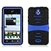 [Buy World, Inc] for Huawei Ascend Plus H881c (Straight Talk/net 10) Armor 3 in 1 W/stand Black Skin+blue Pc