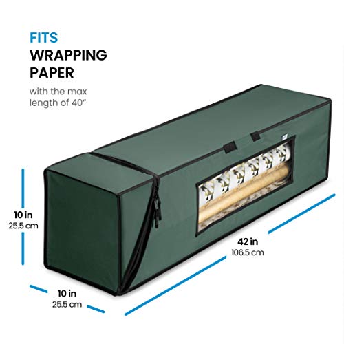 image for ZOBER Premium squar Narrow Gift wrap Storage Christmas Wrapping Paper 
