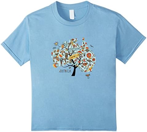 Kids Tree with a Crown as Australia T-shirt 6 Baby Blue