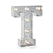 Darice Silver Metal Marquee Letter – T - 9.87” Tall, Galvanized Silver Finish