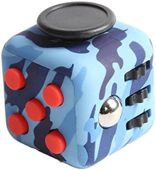 Omicu Fidget Cube Relieves Stress And Anxiety for Children and Adults Anxiety Attention Toy (camouflage Blue-Red)
