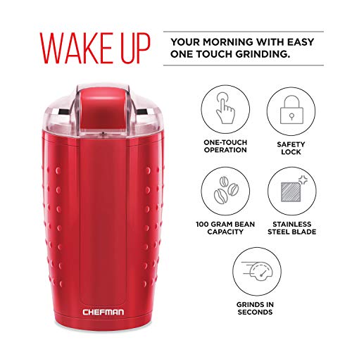 Chefman Electric CoffeeGrinder for Fresh CoffeeGrounds