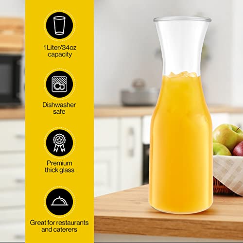 1 Liter Glass Carafe Drink Pitcher & Elegant Wine Carafe Decanter
