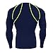 BALEAF Men's Cool Dry Skin Fit Long Sleeve Compression Shirt Navy Size L