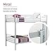 Mecor Metal Bunk Bed-Twin over Twin Undetachable Bunk Beds Frame with Movable Ladder, Metal Slats For Kids/Teens/Adult/Children-Silver