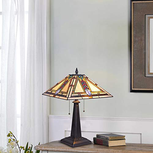 Artzone 16 inch Tiffany Style Table Lamp Banker Mission, Tiffany Style