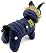 SELMAI Waterproof Fleece Lined Dog Winter Coat Snow Suit Airman Hooded Jumpsuit Snowsuits for Small Dog Puppy Chihuahua Blue M